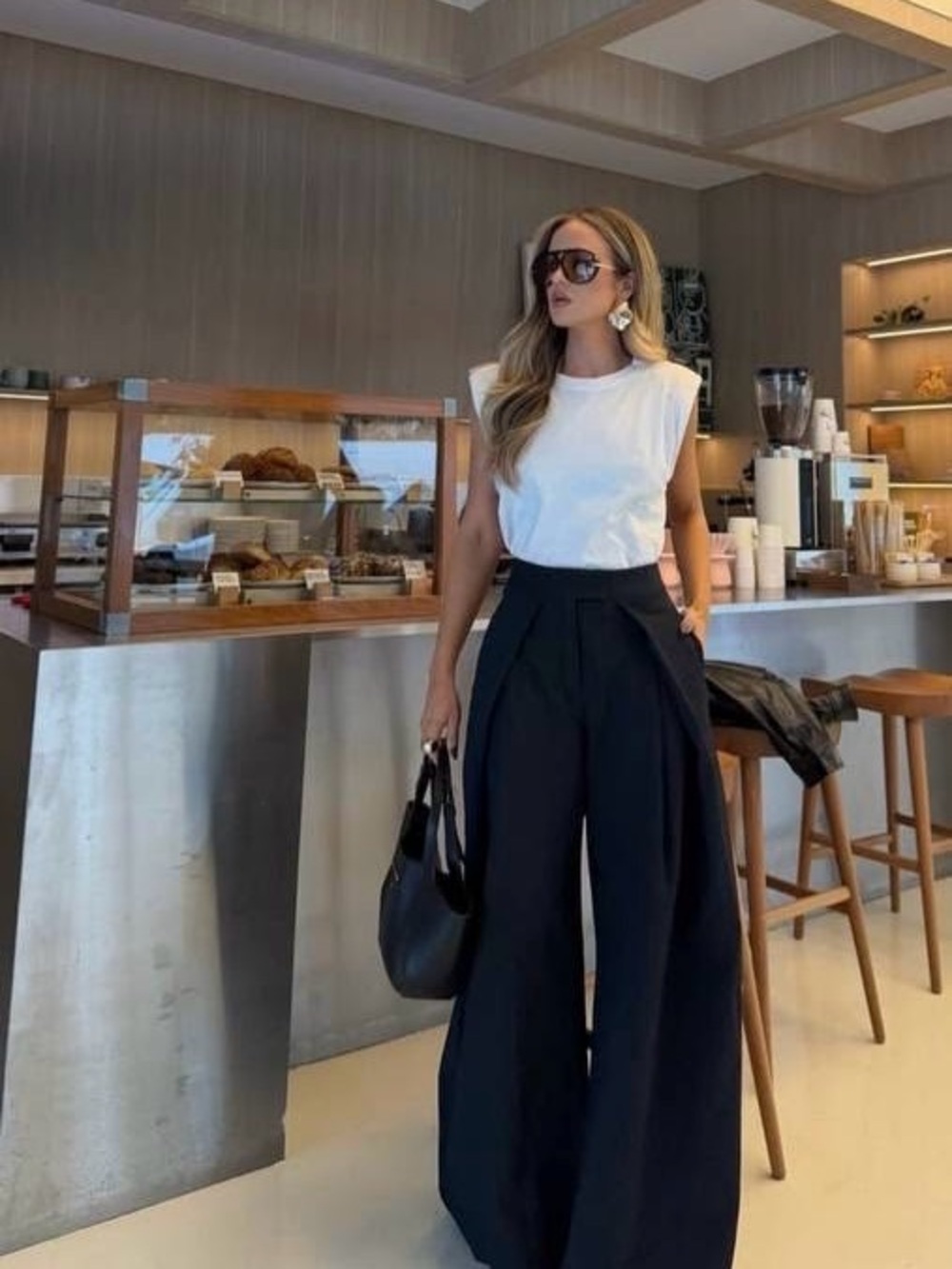Walter Baker super wide Leg High-Waist Black pant